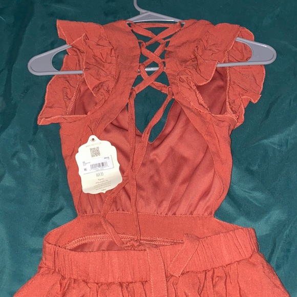 orange summer dress, open back - Picture 2 of 3